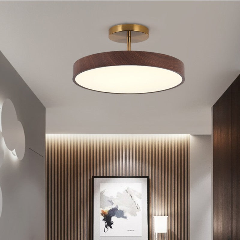 Zenoria – Ιαπωνικό Στρογγυλό Ξύλινο LED Ημιεπιτοίχιο Φωτιστικό Οροφής