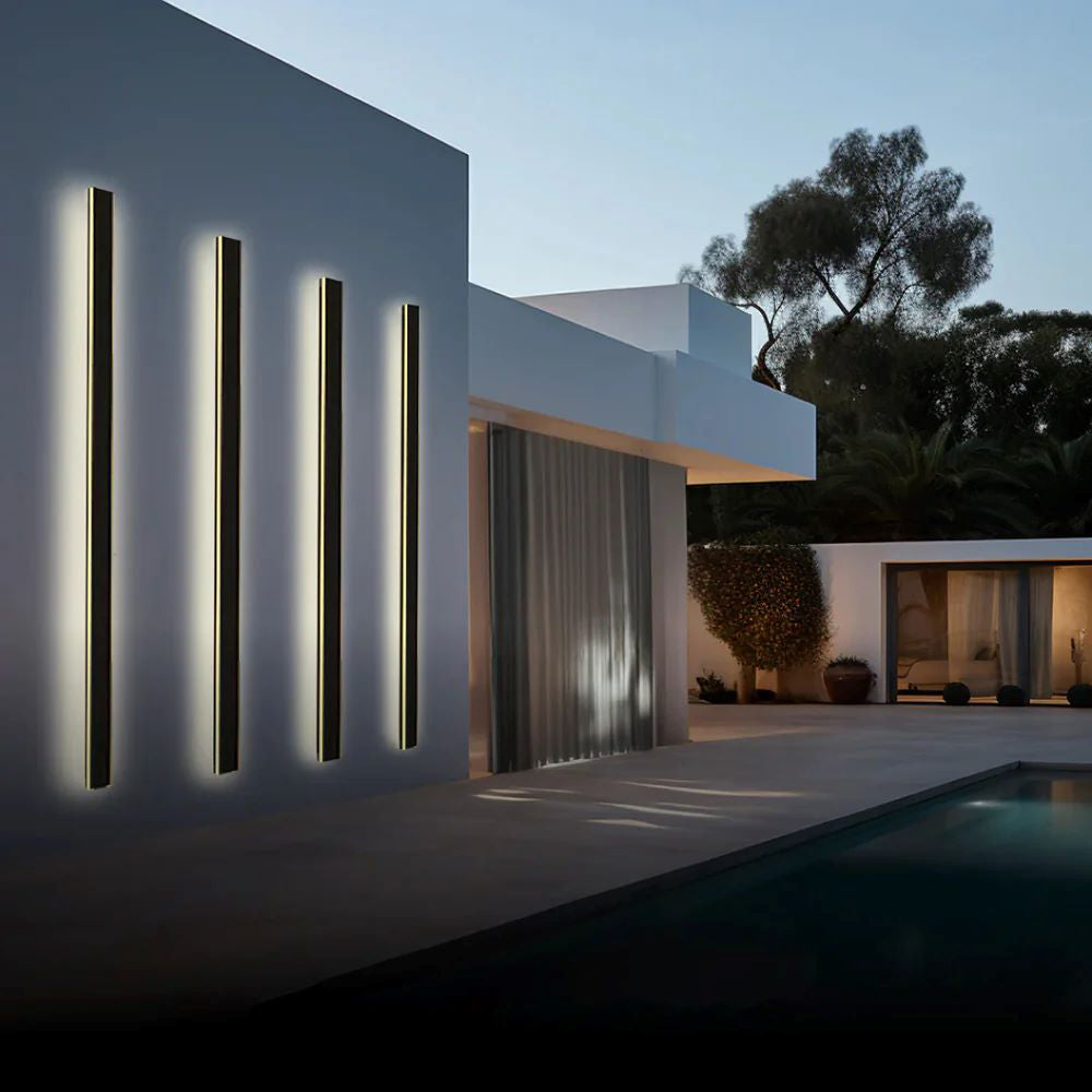 Kyvra - Luz exterior impermeable lineal minimalista con borde ondulado IP65