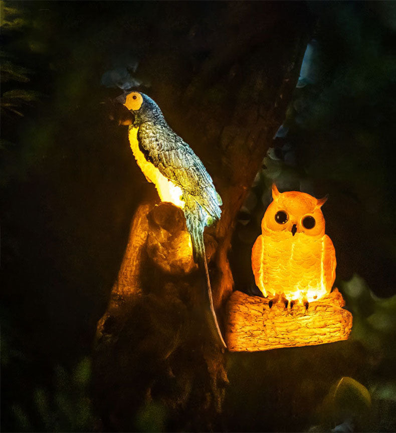 Cirelle - Scultura da Giardino Solare a Forma di Uccello con Luce LED