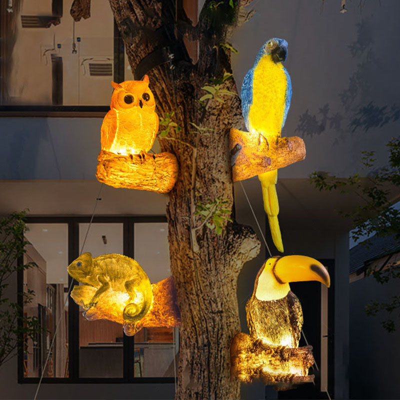 Cirelle - Scultura da Giardino Solare a Forma di Uccello con Luce LED