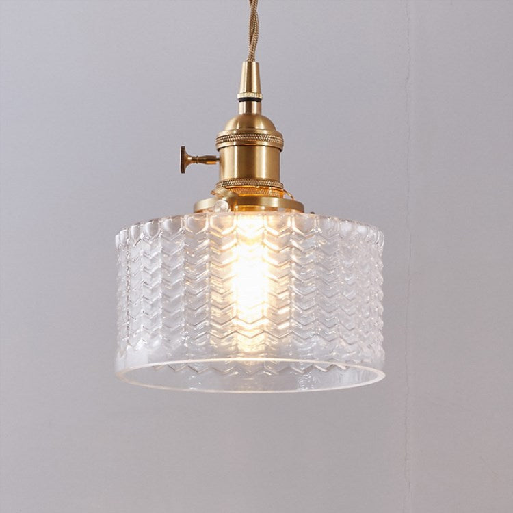 Nivoran - Suspension ronde en verre laiton LED
