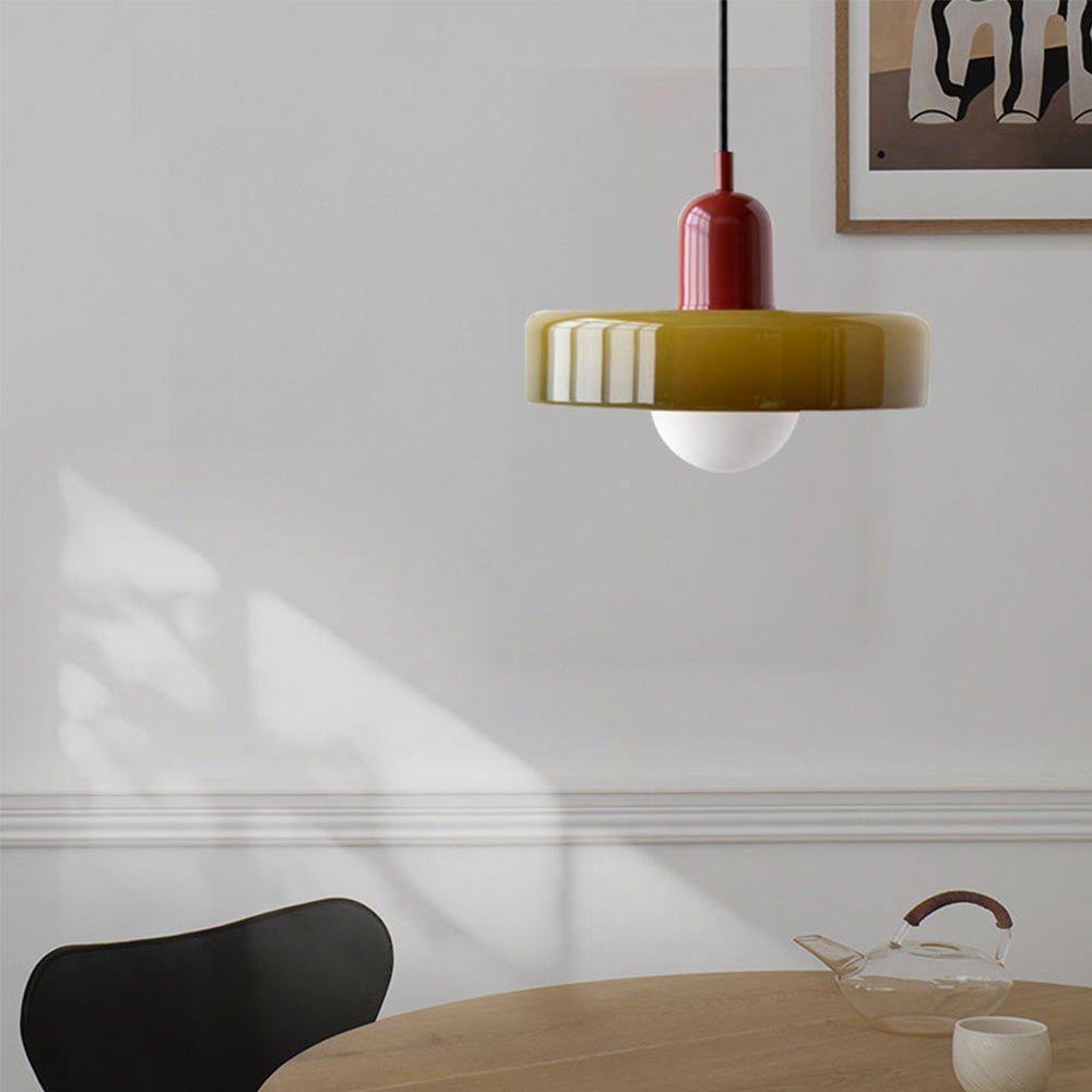 Solvanna – Suspension en Verre Coloré Bauhaus