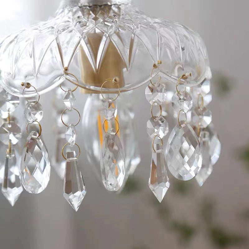 Auravelle - Suspension florale vintage en cuivre et cristal