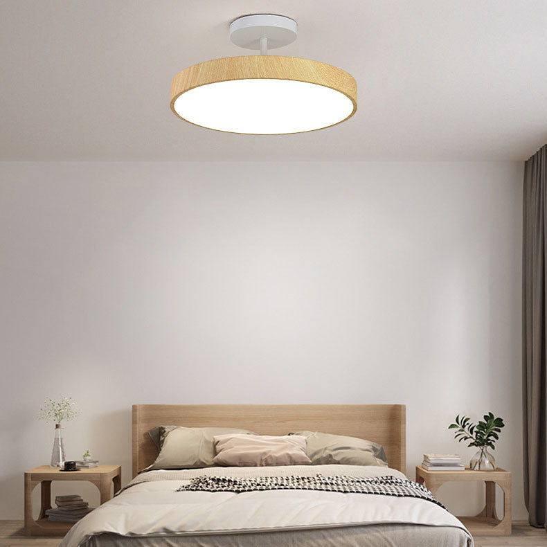 Zenoria – Ιαπωνικό Στρογγυλό Ξύλινο LED Ημιεπιτοίχιο Φωτιστικό Οροφής