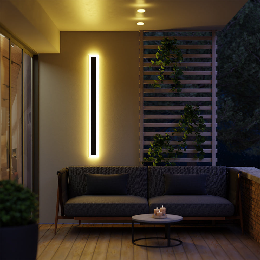 Ameran – Lampada da parete esterna moderna a LED in metallo nero per giardino e balcone