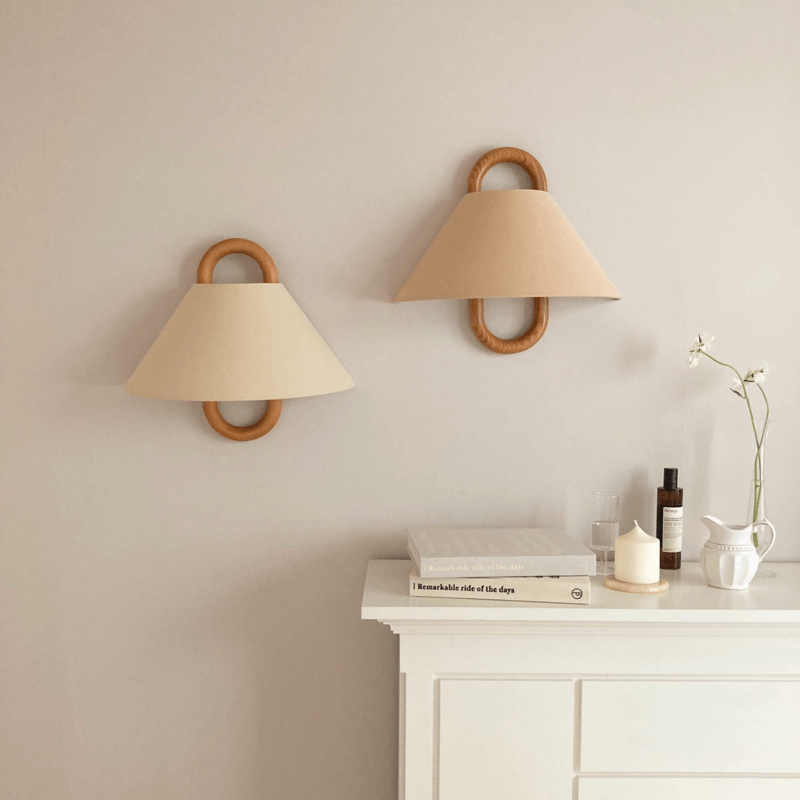Dormen - Solid Wood Pleated Semi Circle Wall Sconce Lamp