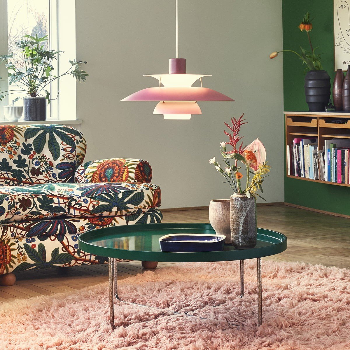 Allegra – Lampada a sospensione colorata con paralume Macaron