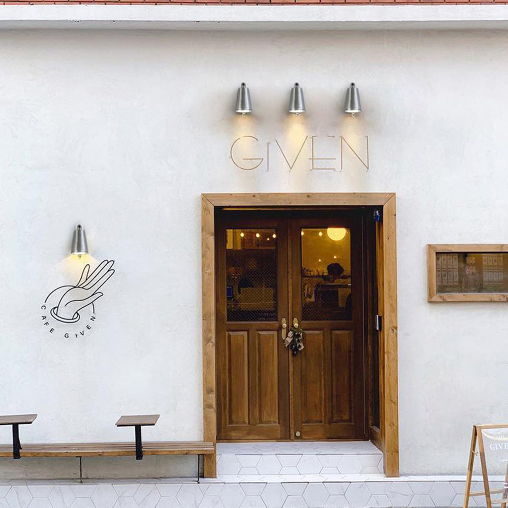 Brontis - Lámpara de Pared Exterior Industrial de Metal en Forma de Campana, Impermeable IP65