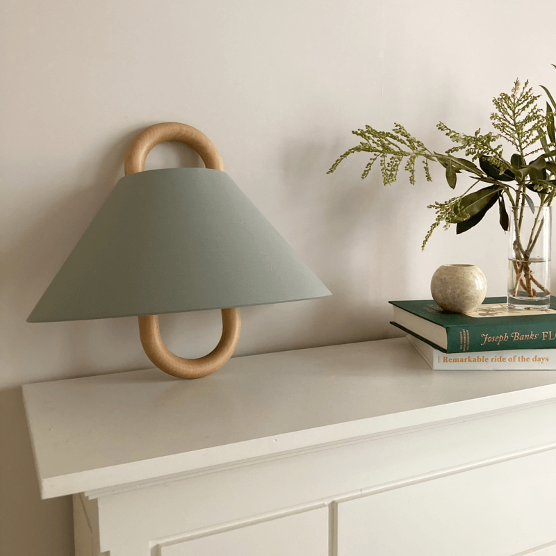 Dormen - Solid Wood Pleated Semi Circle Wall Sconce Lamp