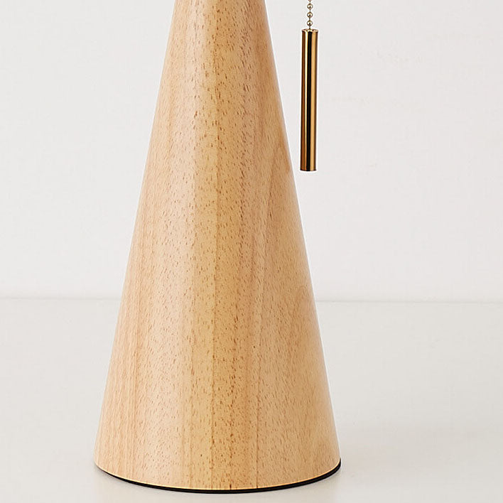 Zenori – Lampada da Tavolo LED in Legno Minimalista con Tessuto Plissettato