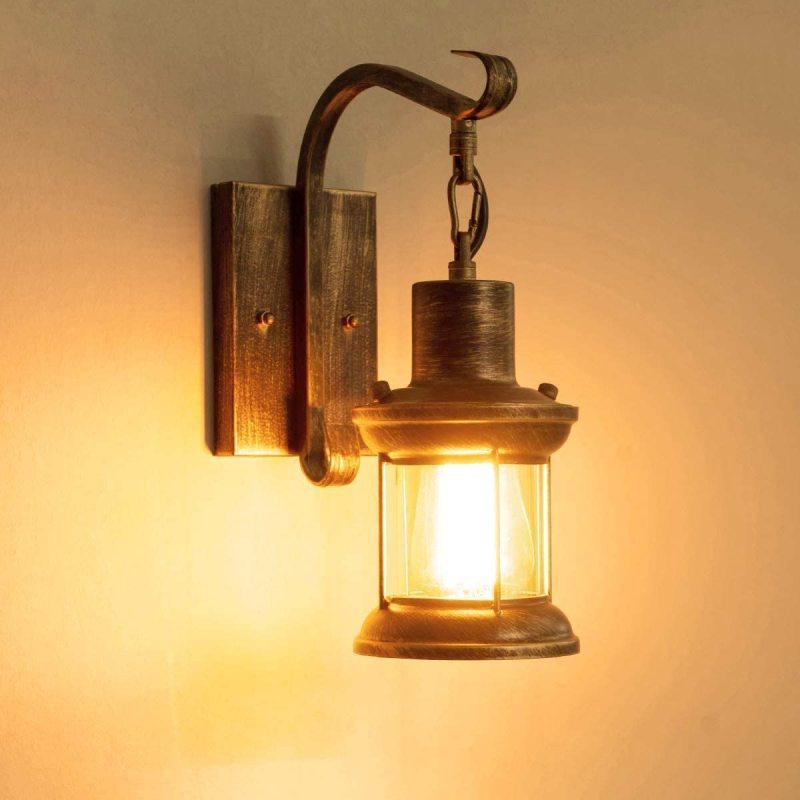 Dravion - Industrial Retro Wall Lamp Glass Shade E27