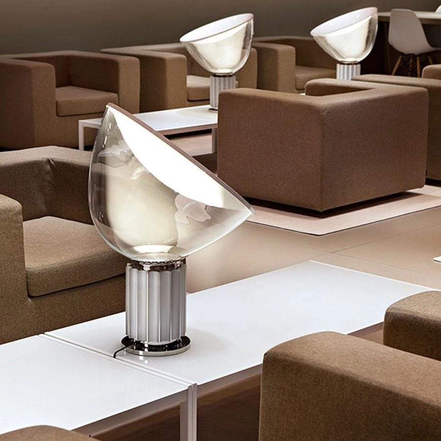 Elyvara - Lámpara de mesa de vidrio con forma de cuenco