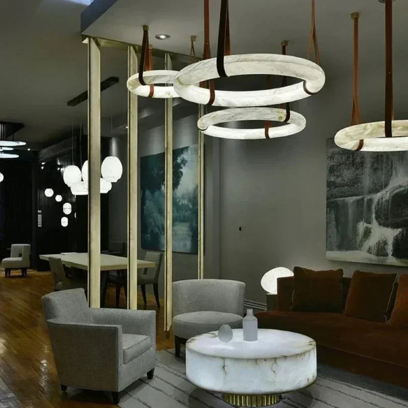 Marveon- Contemporary Marble Pendant Chandelier