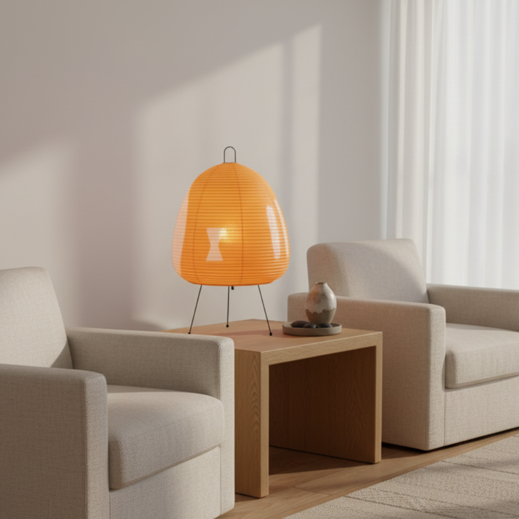 Solenrai – Lámpara de papel de arroz Wabi-Sabi para suelo y mesa