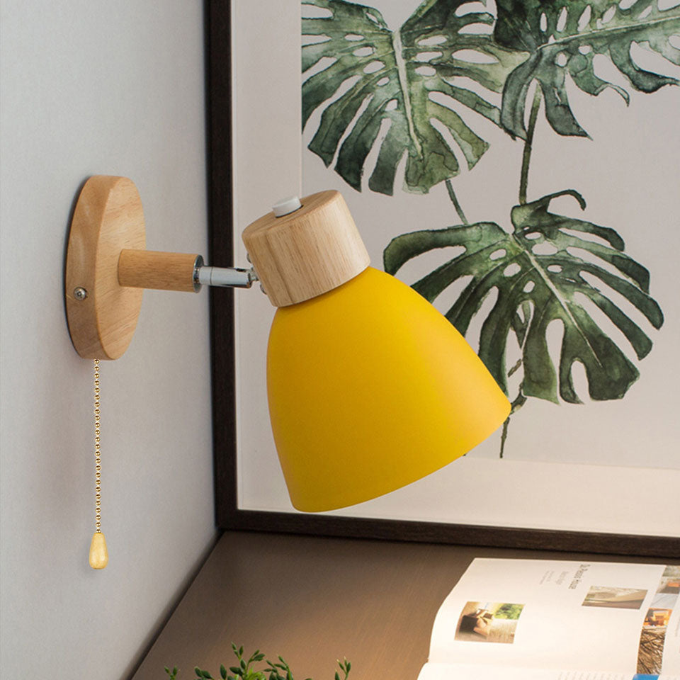Nelvira – Minimalist Wooden Cone LED Wall Light