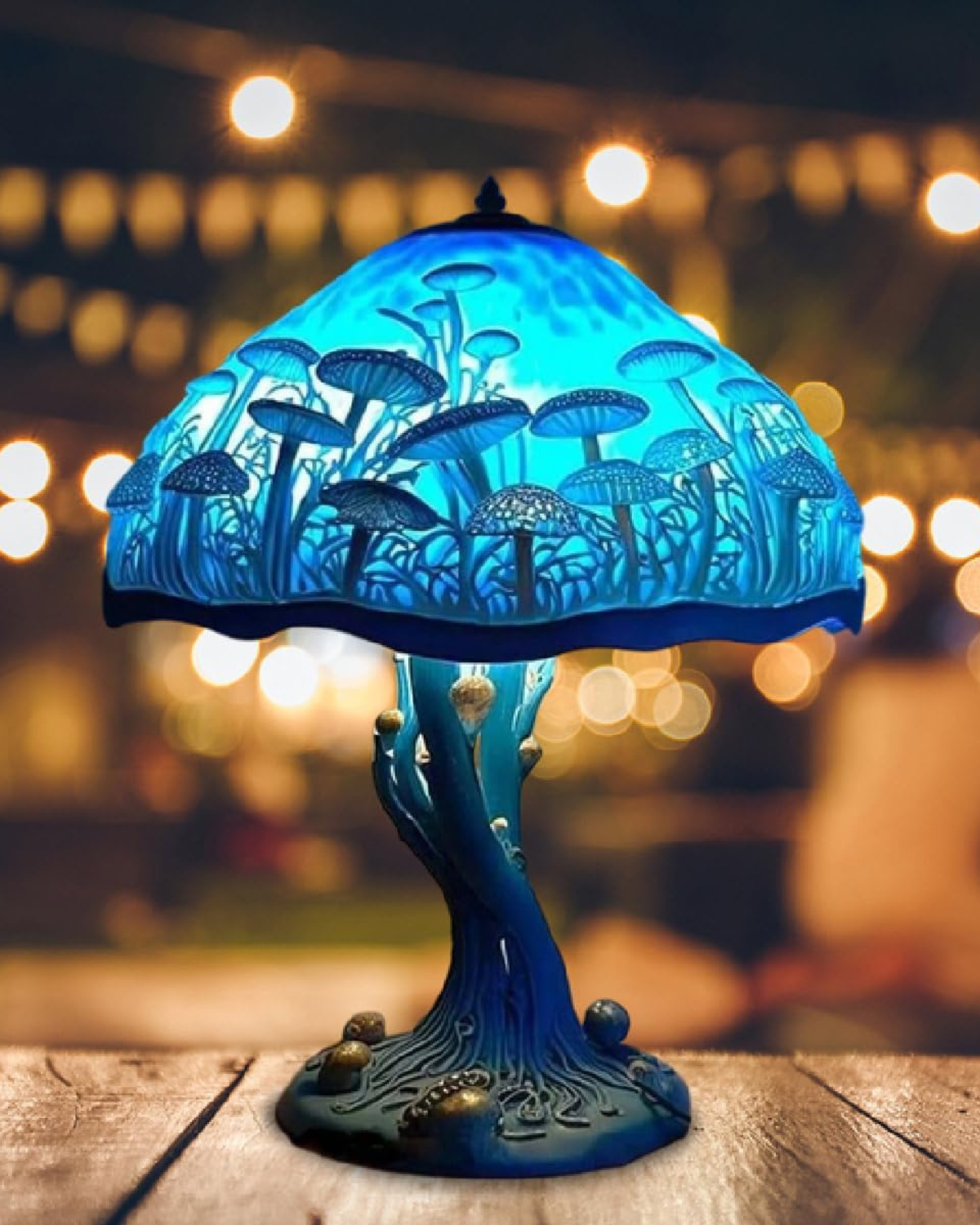 Floravynne – Handcrafted Resin Mushroom Lamp with Vibrant Floral Design and Soothing Ambient Light