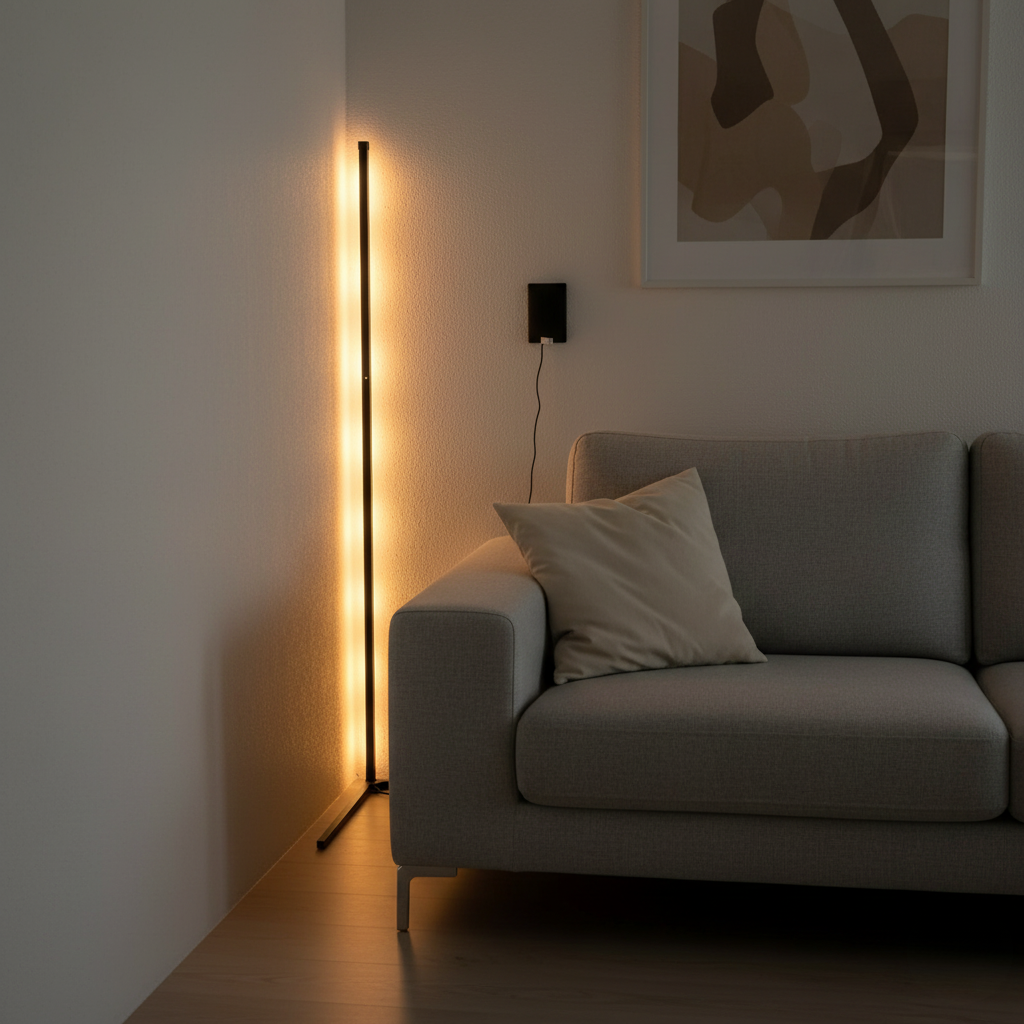 Lunivar - Vékony LED állólámpa távirányítóval és állítható világítással