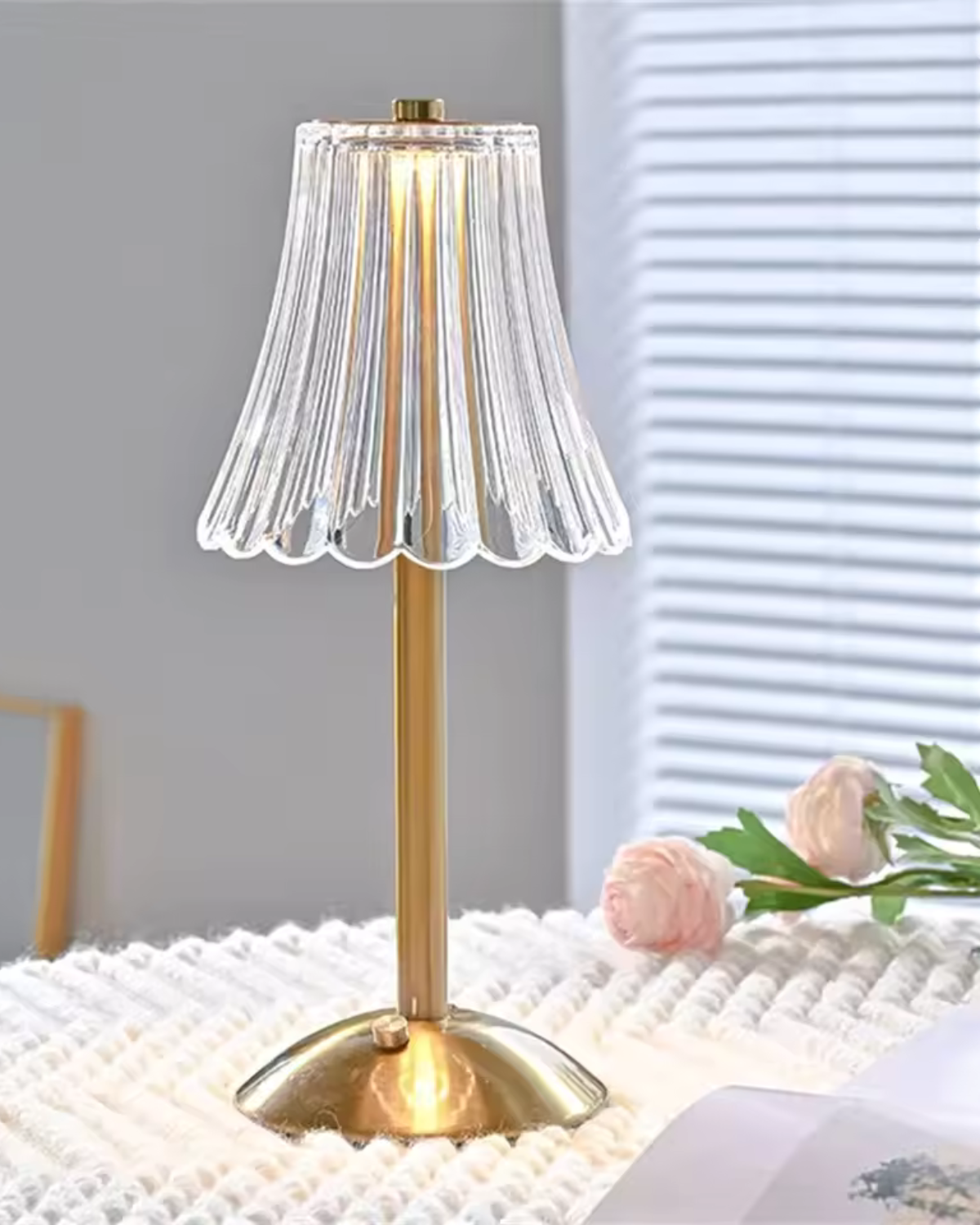 Glyntara – Lampada da Tavolo Ricaricabile con Tre Colori di Luce Regolabili