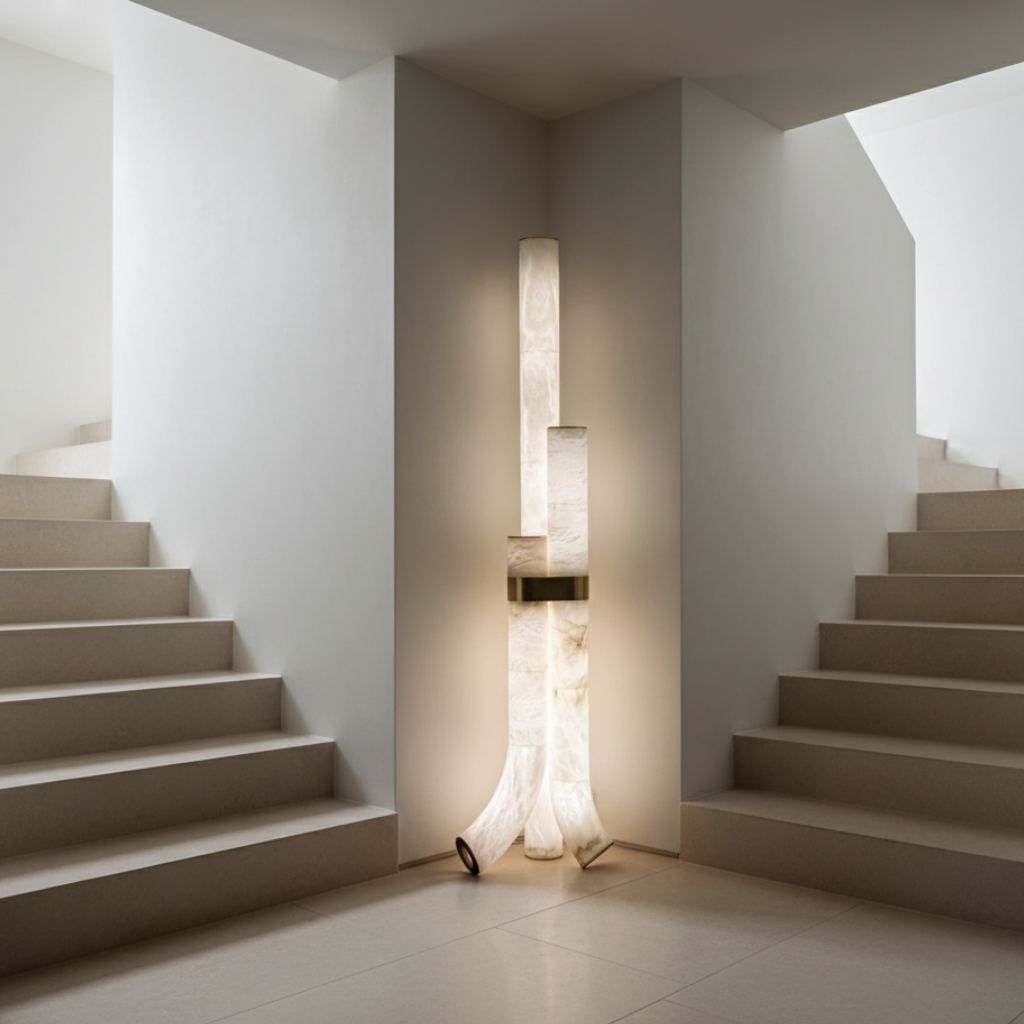 Zenthari - Elegáns, modern réz állólámpa nappaliba