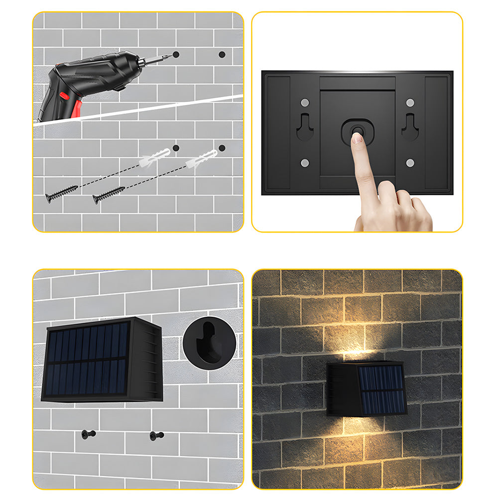 Nireon - Appliques murales solaires LED extérieures lumineuses étanches IP65