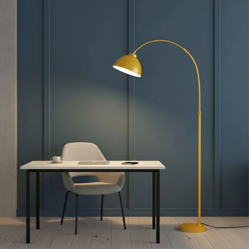 Arcalis - Stylish Modern Metal Arc Floor Lamp with Curved Shade