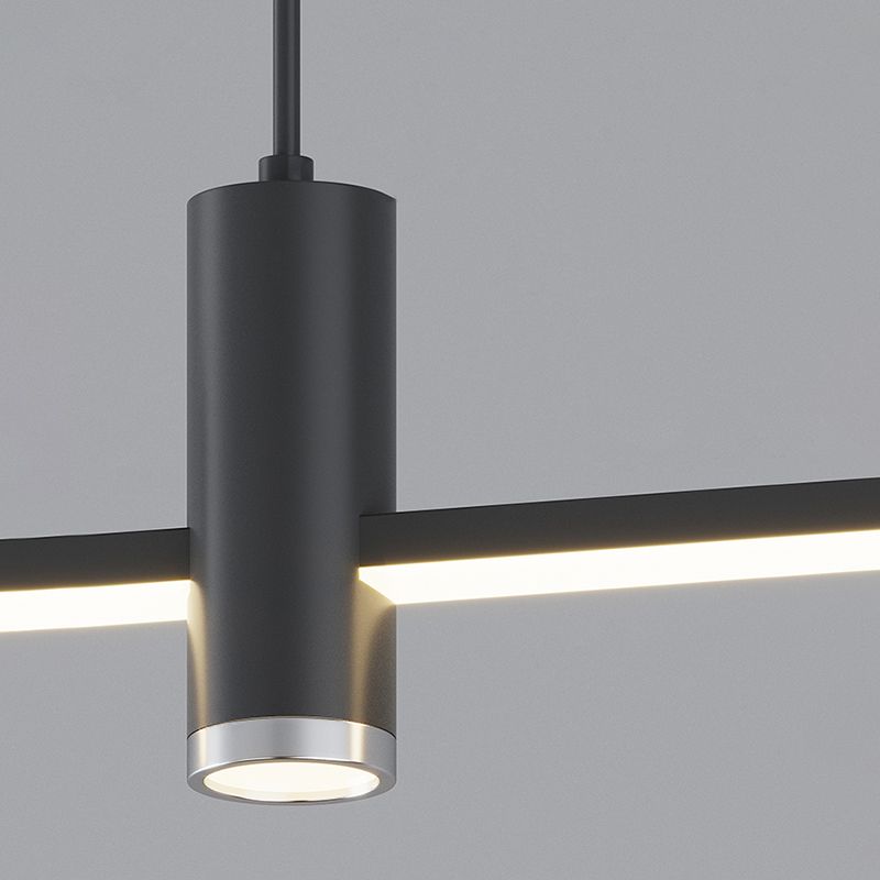 Edgari - Lampada a sospensione lineare nero oro dimmerabile LED 35,4 pollici