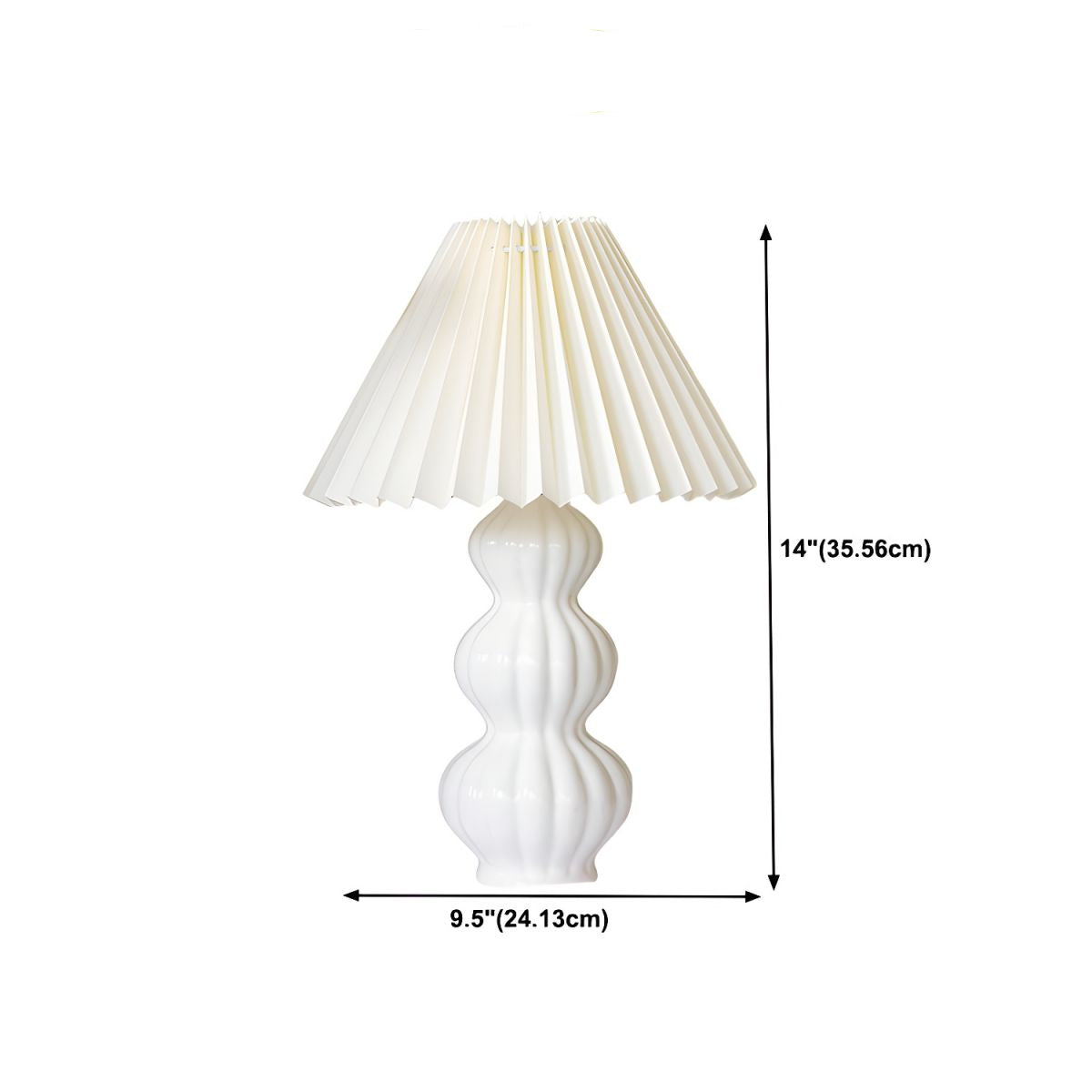 Maerith - Retro Korean Style Pleated Skirt Table Lamp