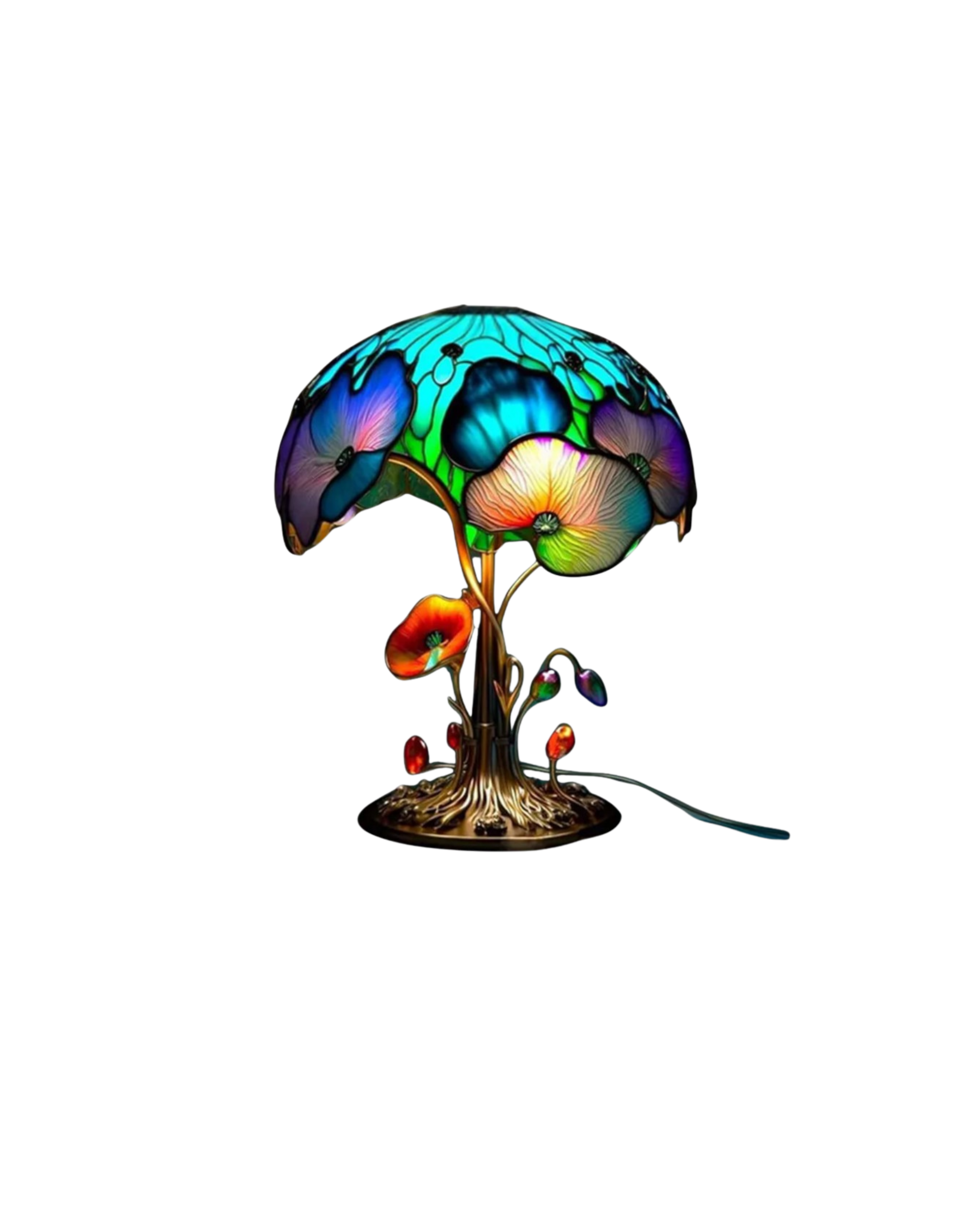 Floravynne – Handcrafted Resin Mushroom Lamp with Vibrant Floral Design and Soothing Ambient Light