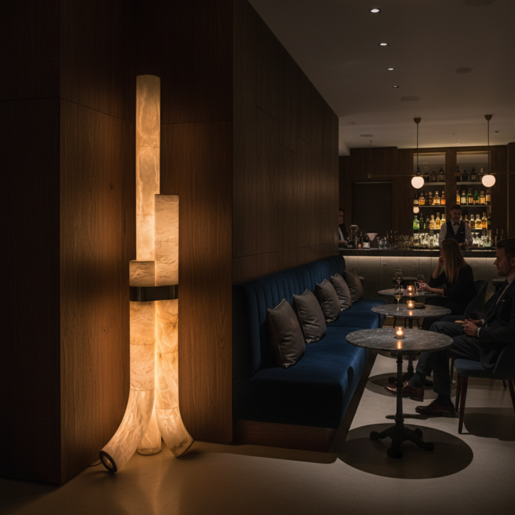 Zenthari - Elegáns, modern réz állólámpa nappaliba