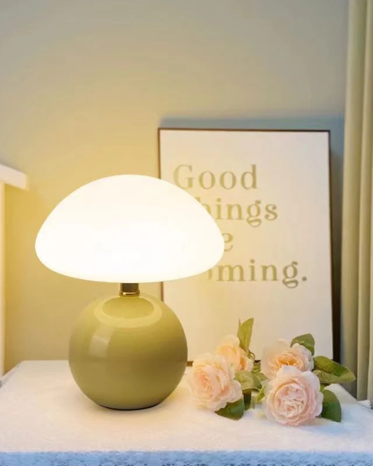 Orrynne – Lámpara de Mesa de Cerámica Elegante con Iluminación Ambiental Suave y Diseño Japandi