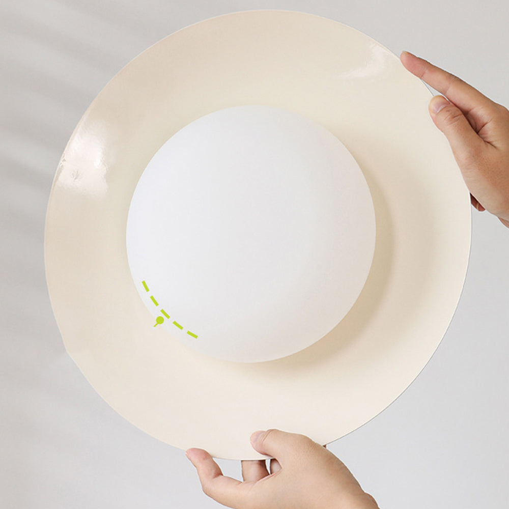 Veloura - Cream White Round Ceiling Light