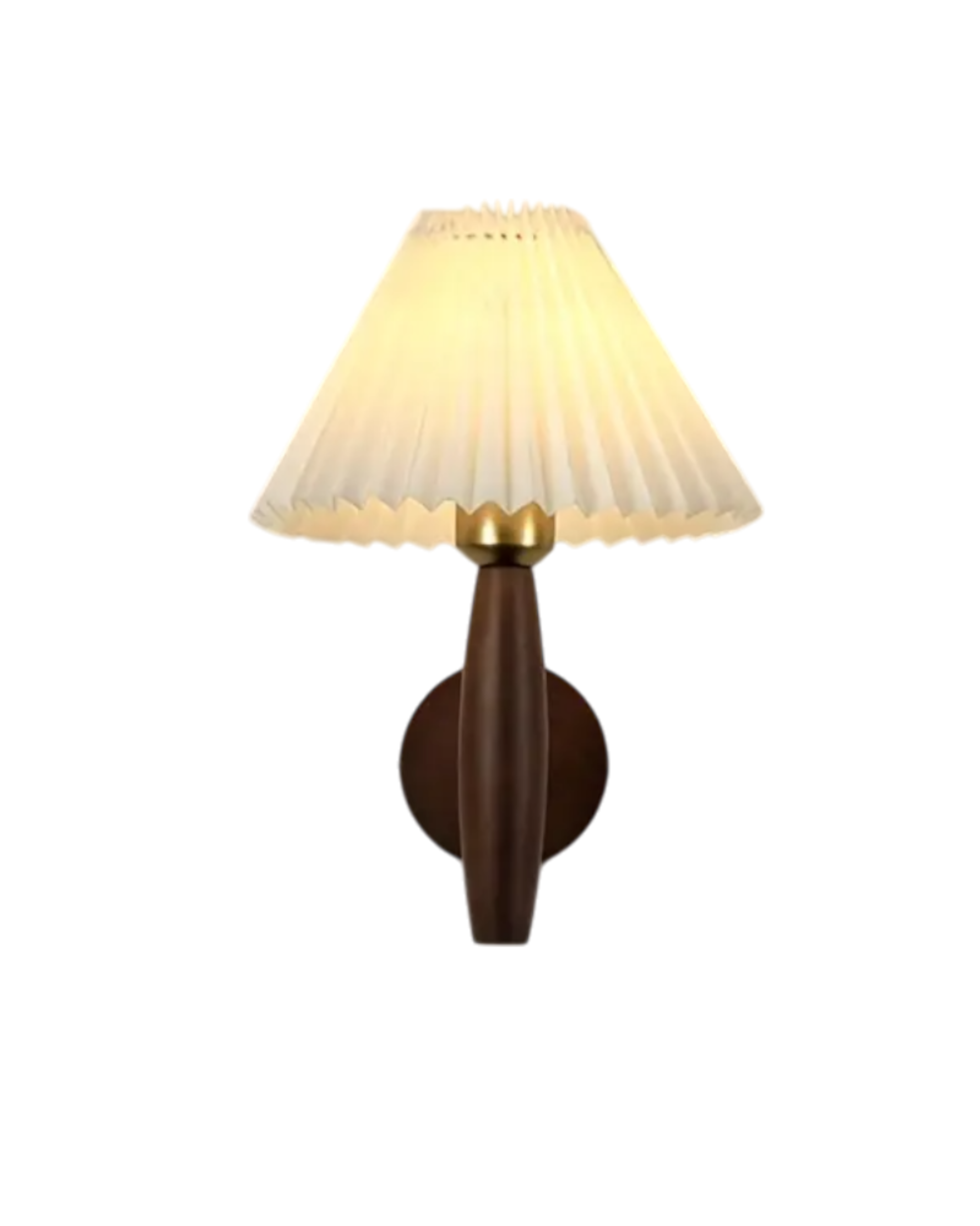 Lioraen – Walnut Wall Lamp with Pleated Fabric Shade