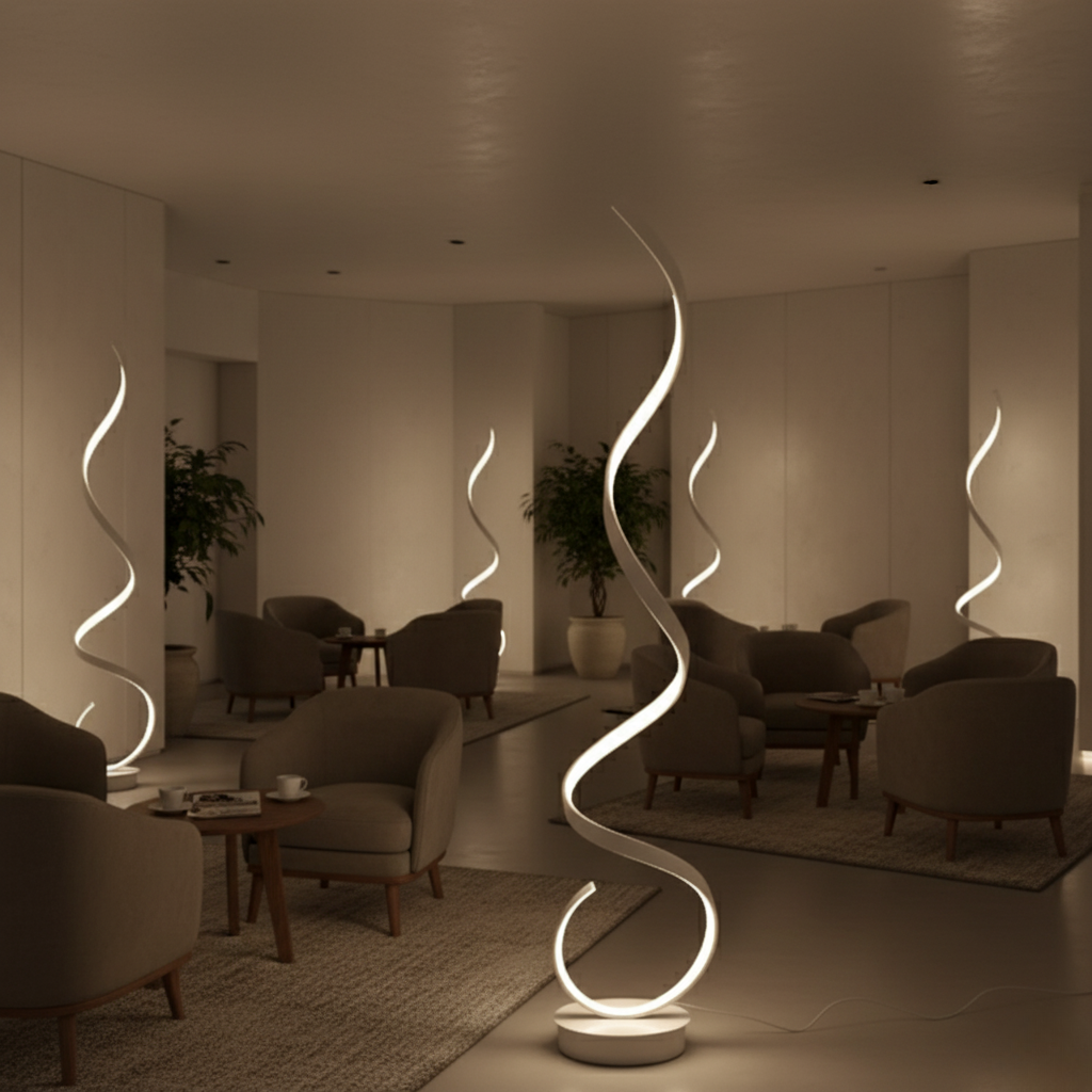 Spiravax - Modern, fényerőszabályozható LED csigalámpa nappaliba