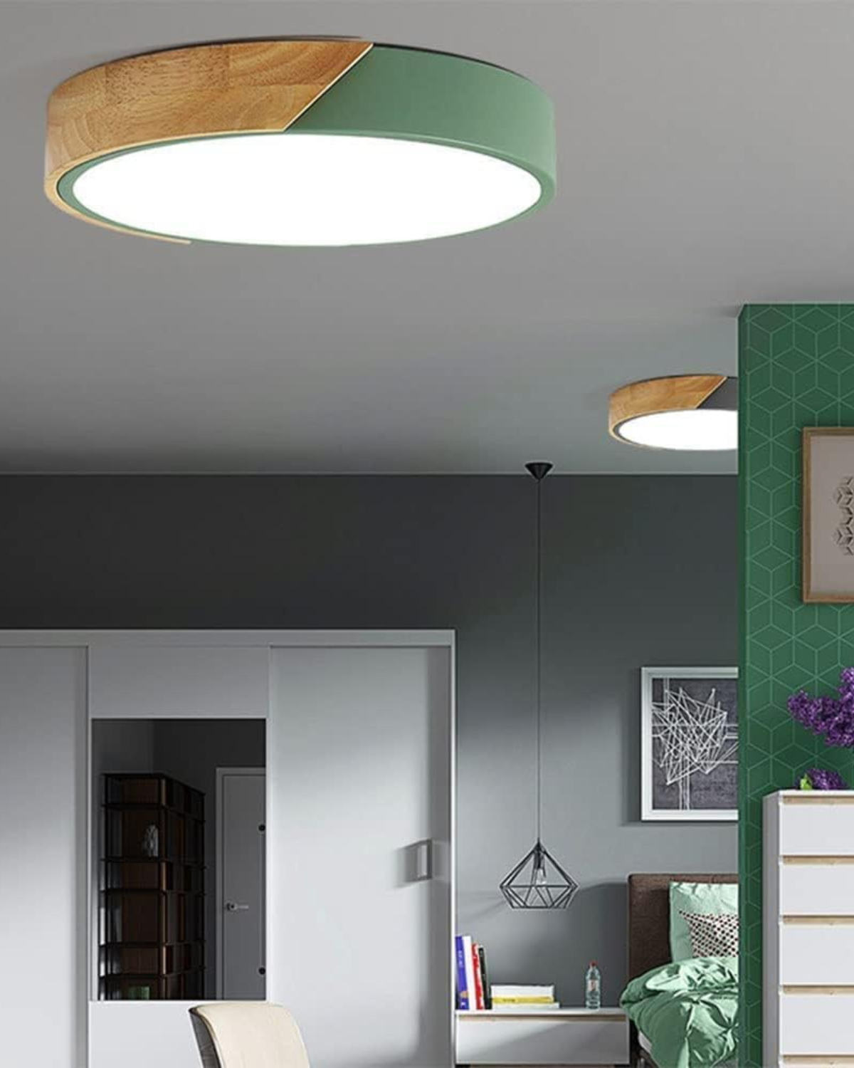 Velaro – Cirque Lumière Modern LED mennyezeti lámpa fa díszítéssel