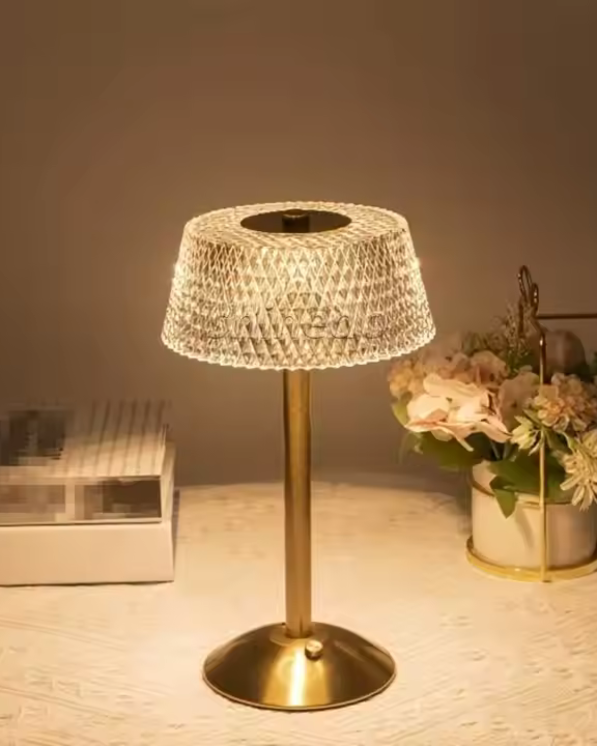 Glyntara – Lampada da Tavolo Ricaricabile con Tre Colori di Luce Regolabili