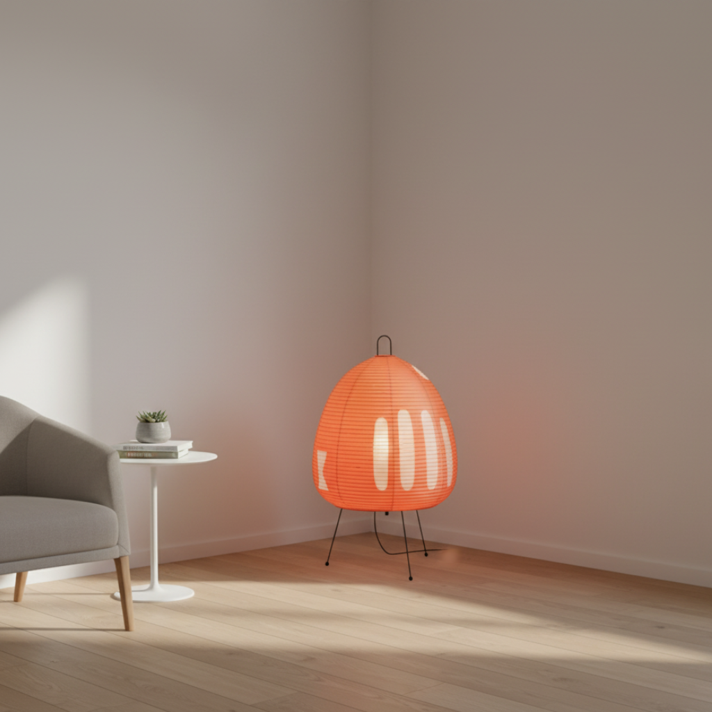 Solenrai – Lámpara de papel de arroz Wabi-Sabi para suelo y mesa