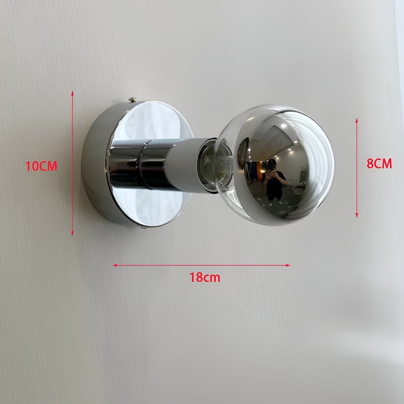 Bonnie retro železná kulatá skleněná nástěnná lampa