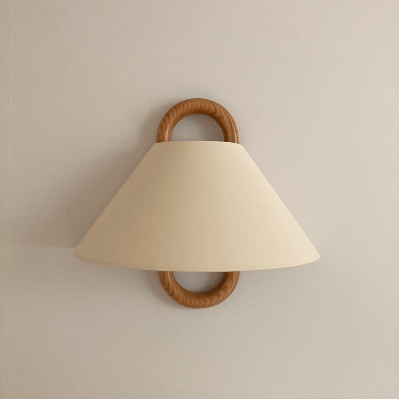 Dormen - Solid Wood Pleated Semi Circle Wall Sconce Lamp