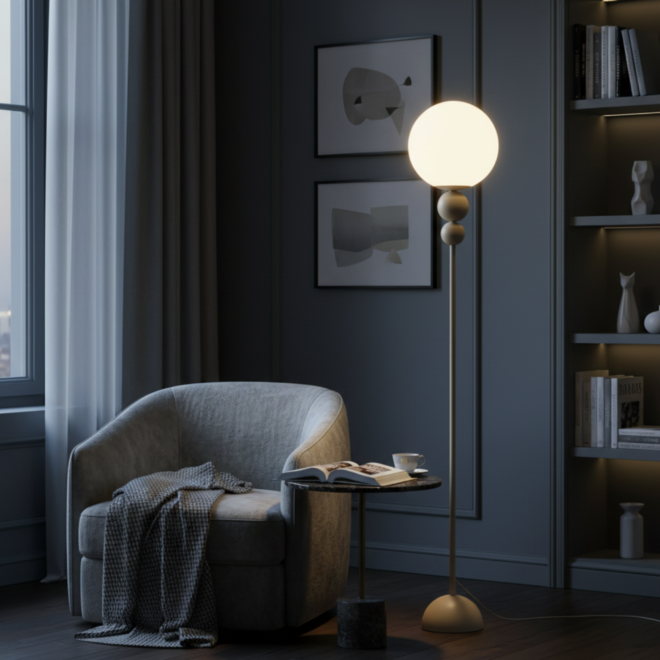 Dornelle – Lampada da terra elegante e moderna a LED per soggiorno e ufficio