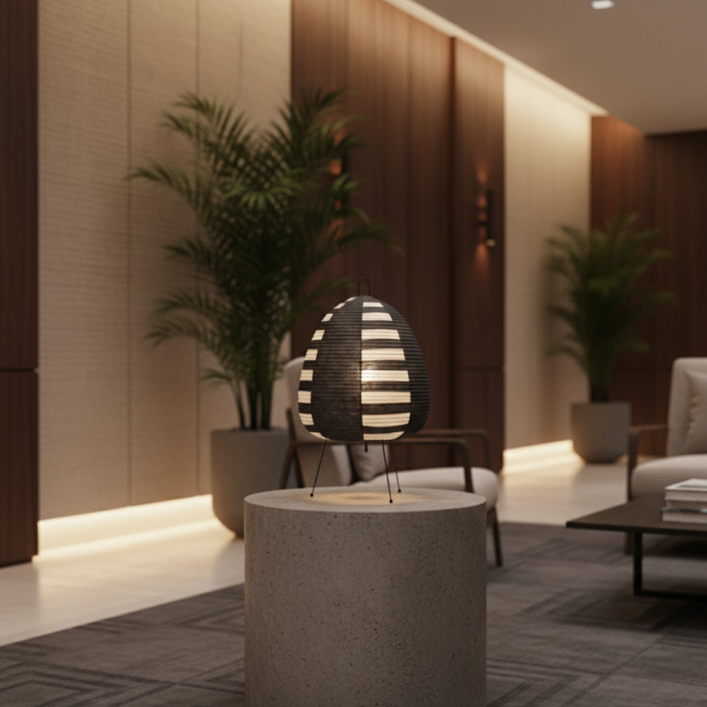 Solenrai – Lámpara de papel de arroz Wabi-Sabi para suelo y mesa