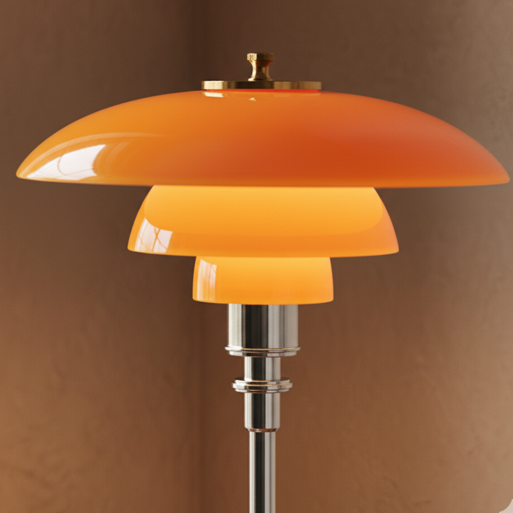 Solviane - Lampada da tavolo in vetro scandinava con illuminazione LED minimalista