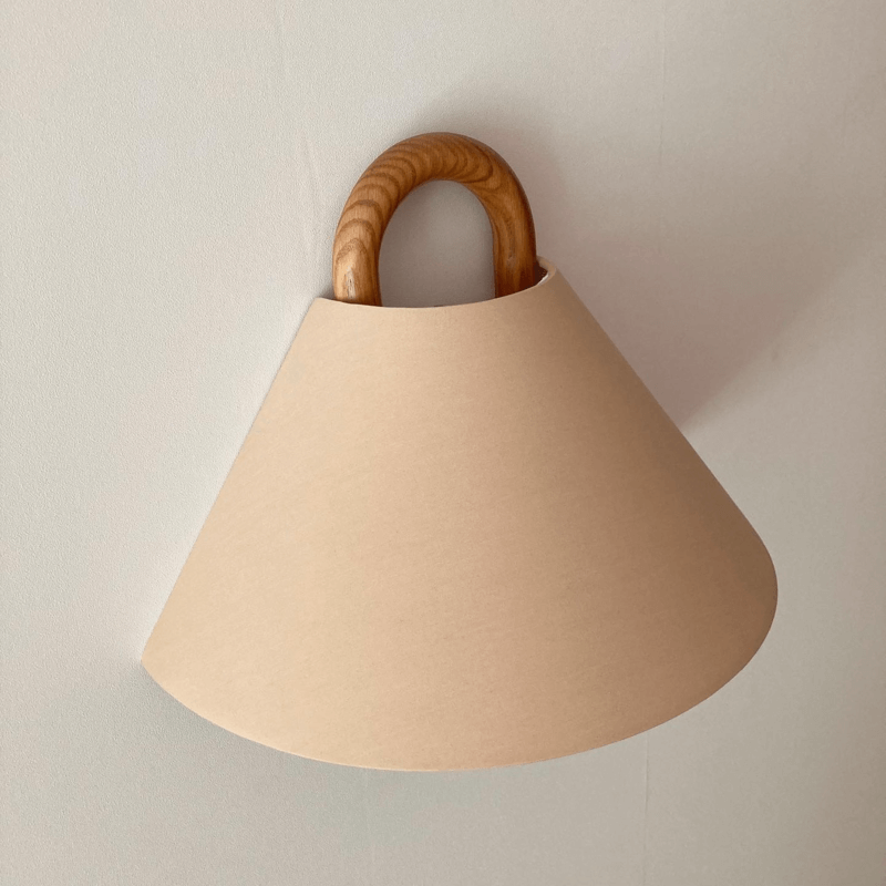 Dormen - Solid Wood Pleated Semi Circle Wall Sconce Lamp