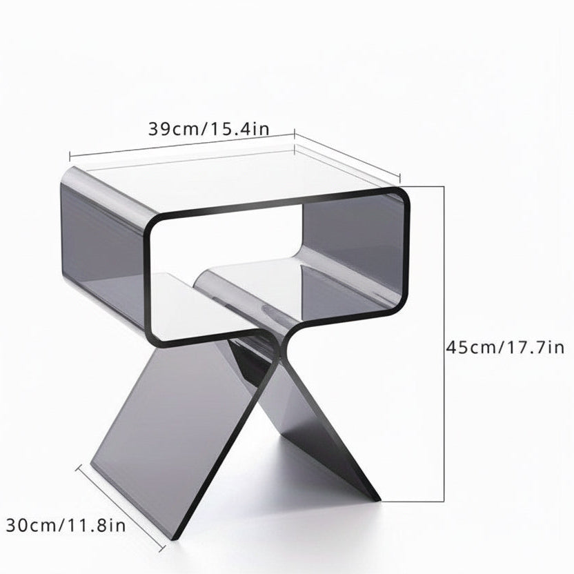 Clissan - Mesa auxiliar lateral de acrílico transparente