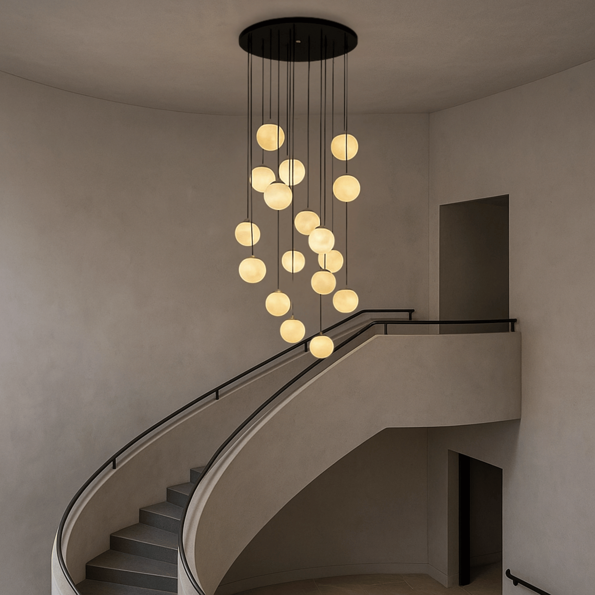Travira - Lustre moderne à LED pour escalier plafonnier