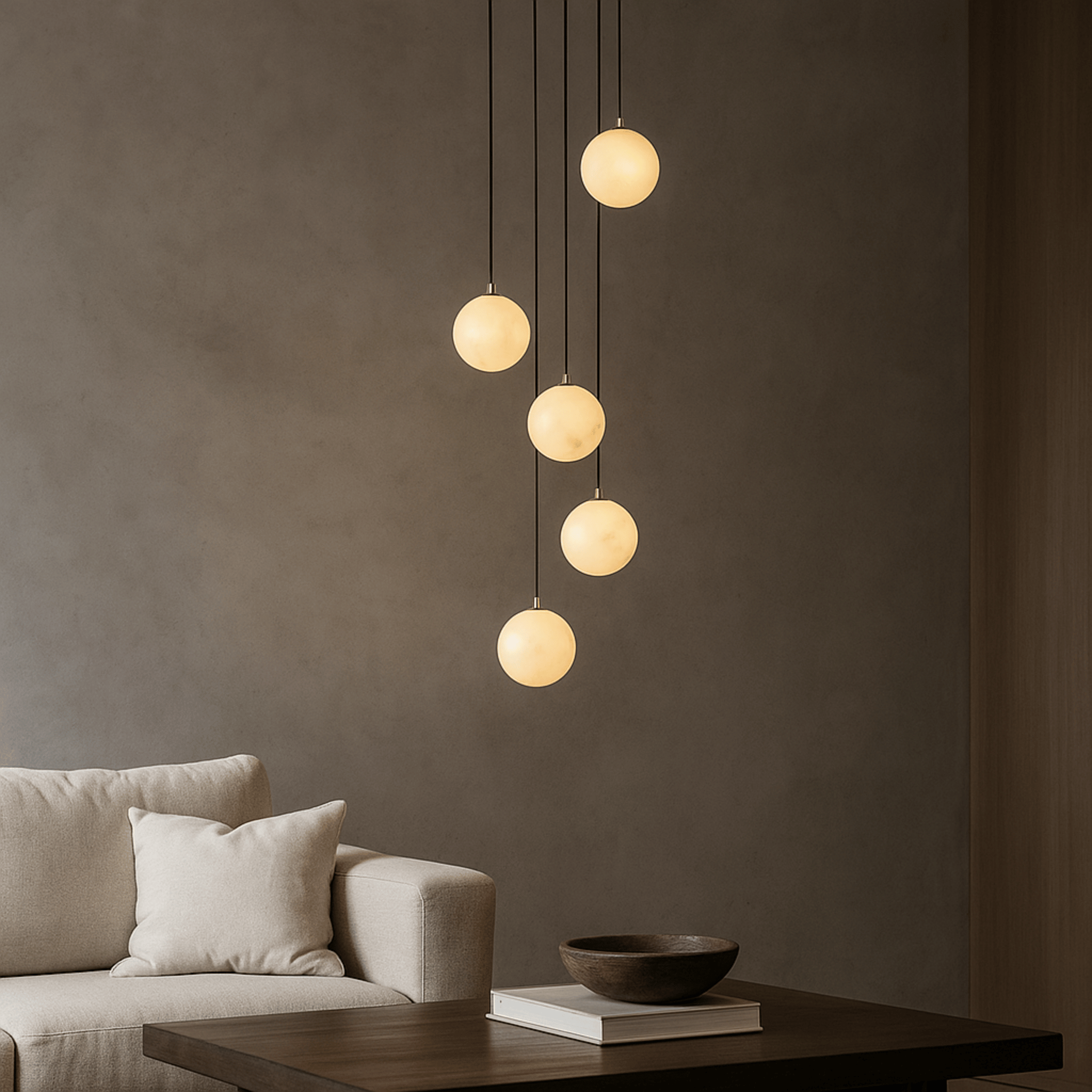 Travira - Lustre moderne à LED pour escalier plafonnier