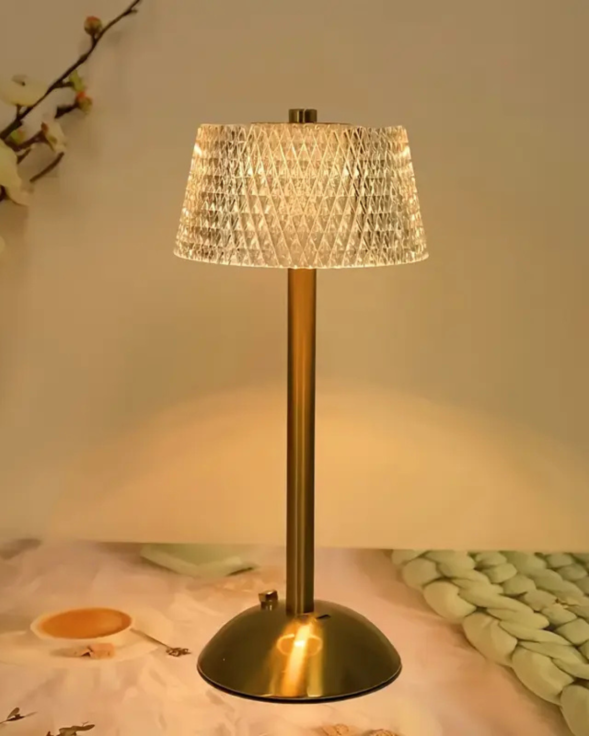 Glyntara – Lampada da Tavolo Ricaricabile con Tre Colori di Luce Regolabili