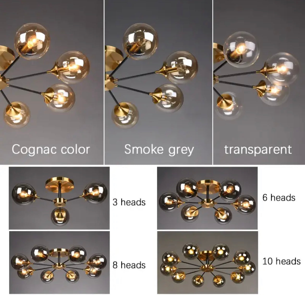 Jadivelle – Jade Glass Globe Modern Chandelier