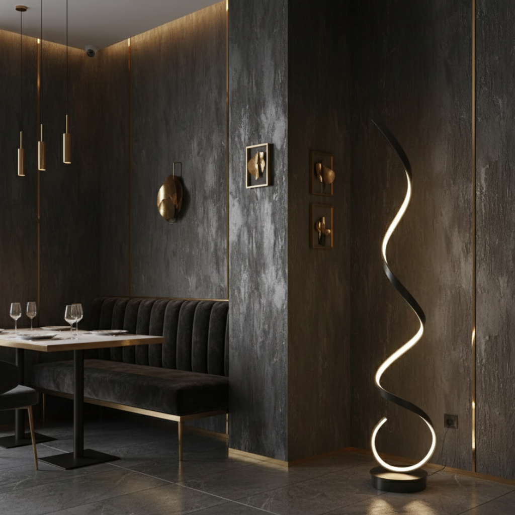 Spiravax - Modern, fényerőszabályozható LED csigalámpa nappaliba