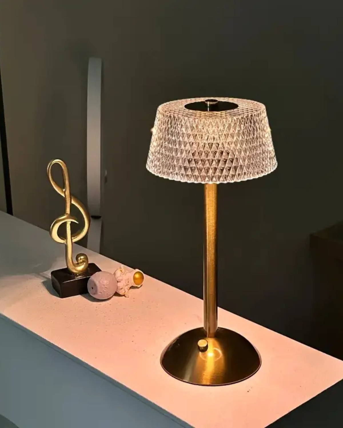 Glyntara – Lampada da Tavolo Ricaricabile con Tre Colori di Luce Regolabili