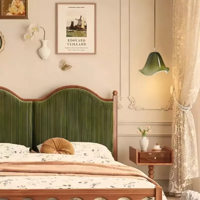 Floreven – Lampada a sospensione in vetro verde con motivo floreale retrò Glow